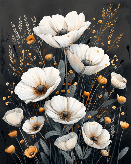 Flowers Wall Art Print Style NO 167