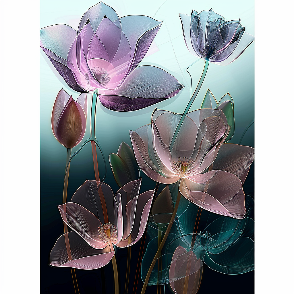 Flowers Wall Art Print Style NO 263