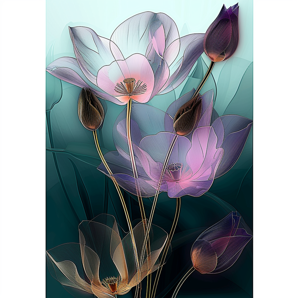 Flowers Wall Art Print Style NO 264