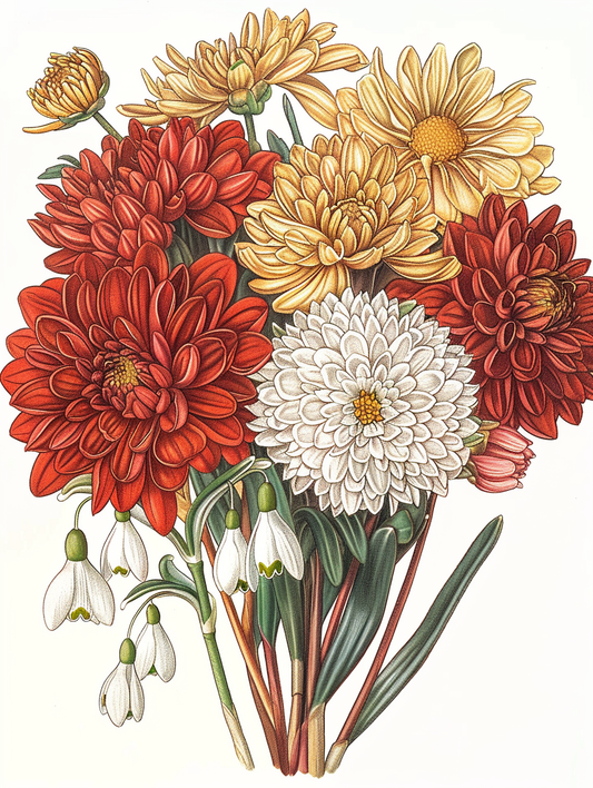 Flowers Wall Art Print Style NO 160