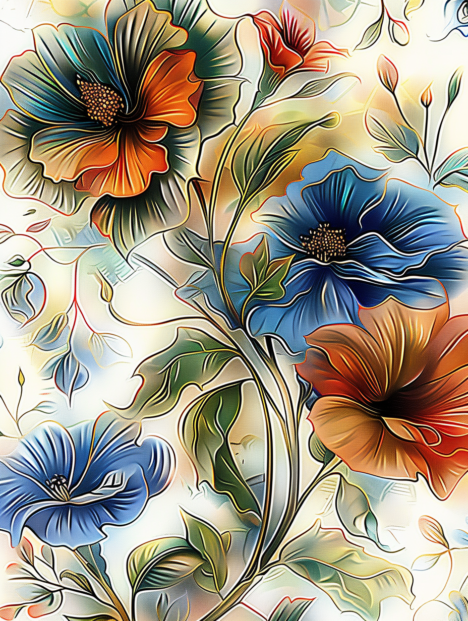 Flowers Wall Art Print Style NO 183