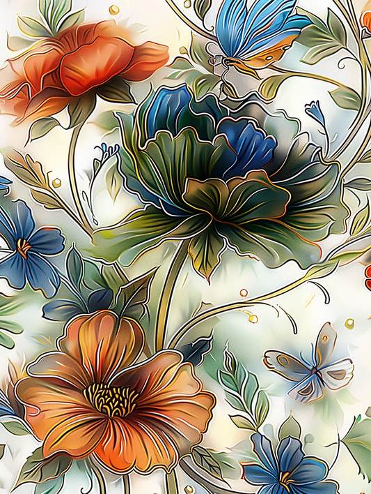 Flowers Wall Art Print Style NO 182