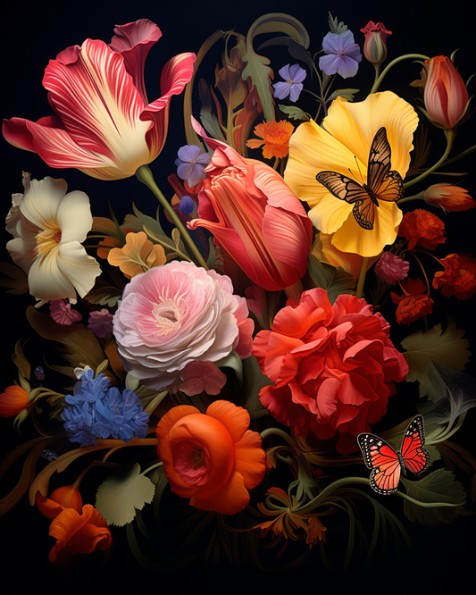 Flowers Wall Art Print Style NO 185