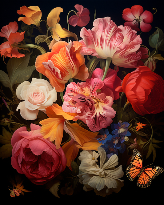 Flowers Wall Art Print Style NO 186