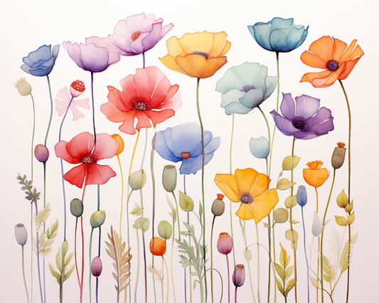 Flowers Wall Art Print Style NO 190