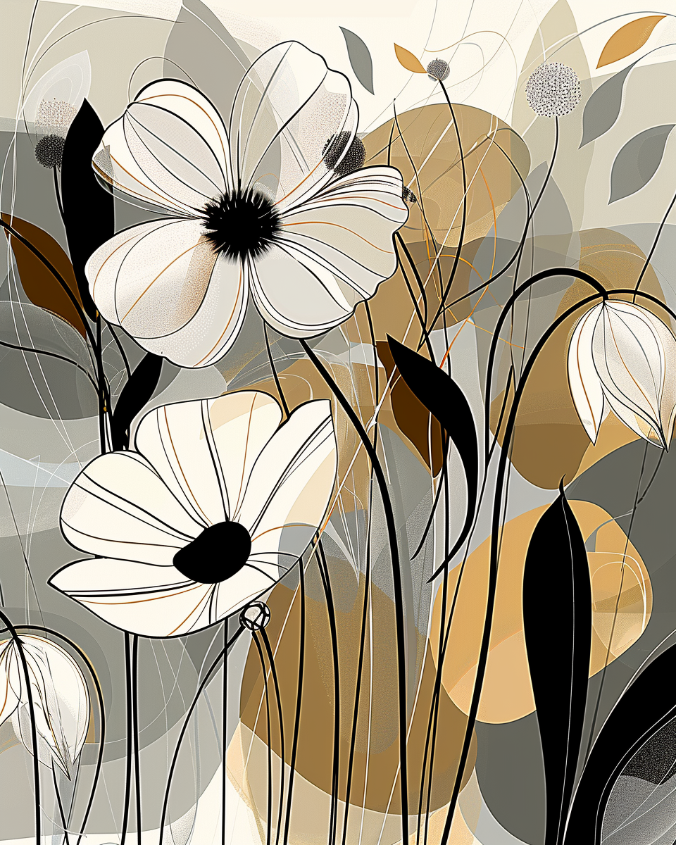 Flowers Wall Art Print Style NO 213