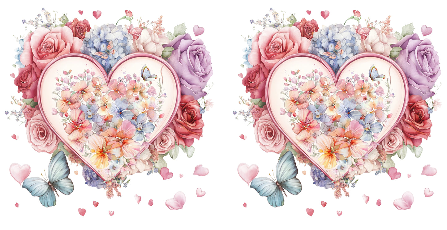 Floral Coffee Mug Heart With Flowers