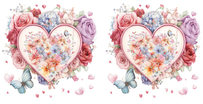 Floral Coffee Mug Heart With Flowers